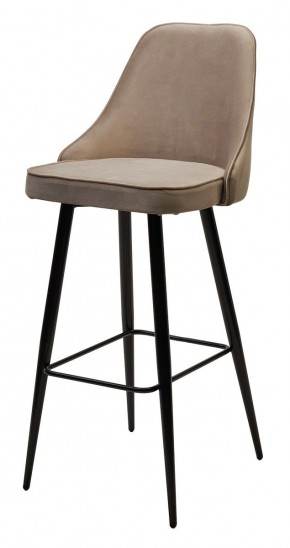 Барный стул NEPAL-BAR БЕЖЕВЫЙ #5, велюр/ черный каркас (H=78cm) М-City в Талице - talica.mebel24.online | фото 4