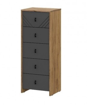 БАЙКАЛ Комод (5 ящиков) Графит/Дуб золотой в Талице - talica.mebel24.online | фото
