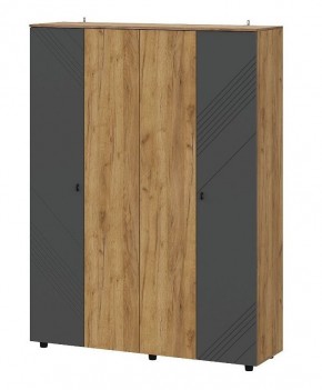 БАЙКАЛ Шкаф четырехстворчатый (Графит/Дуб золотой) в Талице - talica.mebel24.online | фото