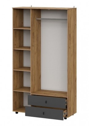 БАЙКАЛ Шкаф трехстворчатый (с ящиками) Графит/Дуб золотой в Талице - talica.mebel24.online | фото 2