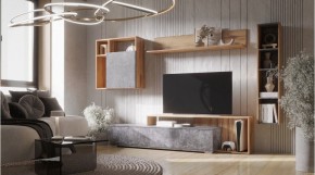 ДАЛЛАС Гостиная (модульная) цемент темный в Талице - talica.mebel24.online | фото