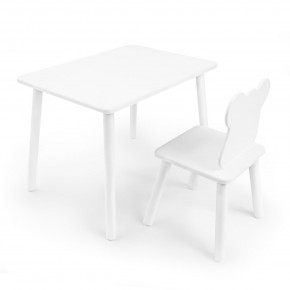 Детский комплект стол и стул «Мишка» Rolti Baby (белый/белый, массив березы/мдф) в Талице - talica.mebel24.online | фото