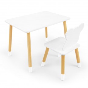 Детский комплект стол и стул «Мишка» Rolti Baby (белый/береза, массив березы/мдф) в Талице - talica.mebel24.online | фото