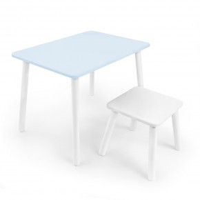 Детский комплект стол и табурет Rolti Baby (голубая столешница/белое сиденье/белые ножки) в Талице - talica.mebel24.online | фото