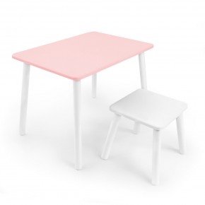 Детский комплект стол и табурет Rolti Baby (розовая столешница/белое сиденье/белые ножки) в Талице - talica.mebel24.online | фото