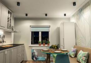 DK3090-BK+CY Светильник накладной IP 20, 10 Вт, GU5.3, LED, черный/голубой, пластик в Талице - talica.mebel24.online | фото 2