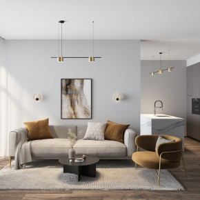 DK5060-BK+SG Бра ORBIT, IP20, 3000К, LED, 10 Вт, черный + сатинированное золото, алюминий в Талице - talica.mebel24.online | фото 5