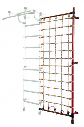Дополнительная стойка к пристенному ДСК с сеткой для лазания, цв. красный в Талице - talica.mebel24.online | фото