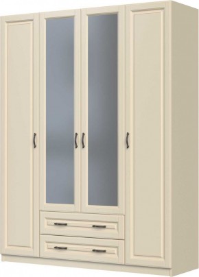 КАНТРИ Шкаф ШР-4 с 2 зерк. (слоновая кость) ЛАК в Талице - talica.mebel24.online | фото