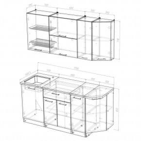 КИРА Кухонный гарнитур Демо (1700 мм) в Талице - talica.mebel24.online | фото 2