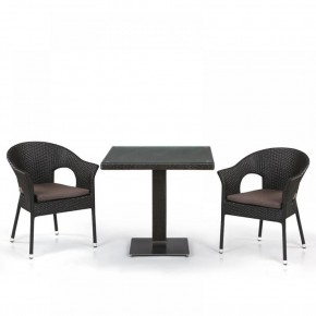 Кофейный комплект плетеной мебели T605SWT/Y79A-W53 Brown (2+1) в Талице - talica.mebel24.online | фото 1
