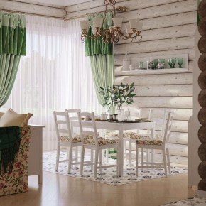 Комлект Вествик обеденный стол и четыре стула, массив сосны, цвет белый в Талице - talica.mebel24.online | фото 1