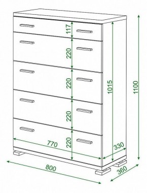 Комод Домино КМ-1 в Талице - talica.mebel24.online | фото 2