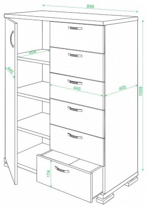 Комод Домино ТБ-6МН в Талице - talica.mebel24.online | фото 2