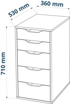 Комод Ингар белый с пятью выдвижными ящиками в Талице - talica.mebel24.online | фото 3