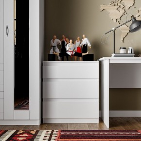 Комод КАСТОР с тремя ящиками, цвет белый в Талице - talica.mebel24.online | фото 3