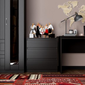 Комод КАСТОР с тремя ящиками, цвет Дуб Венге в Талице - talica.mebel24.online | фото 3