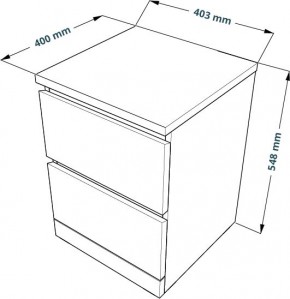 Комод Варма 2 с двумя выдвижными ящиками, цвет белый в Талице - talica.mebel24.online | фото 3