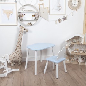Комплект детский стол ОБЛАЧКО и стул ОБЛАЧКО ROLTI Baby (голубая столешница/голубое сиденье/белые ножки) в Талице - talica.mebel24.online | фото