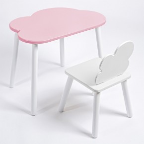 Комплект детский стол ОБЛАЧКО и стул ОБЛАЧКО ROLTI Baby (розовая столешница/белое сиденье/белые ножки) в Талице - talica.mebel24.online | фото 1
