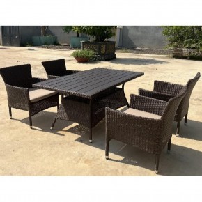 Комплект мебели из иск. ротанга AM-196B/T196 Brown 4Pcs (4+1) в Талице - talica.mebel24.online | фото 3