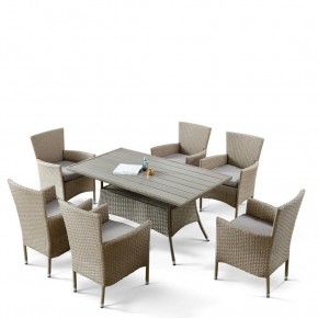 Комплект плетеной мебели AFM-195-6Pcs Beige (6+1) в Талице - talica.mebel24.online | фото 3