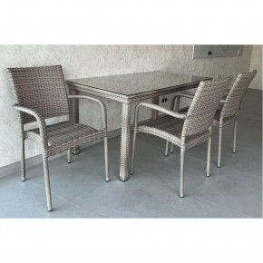 Комплект плетеной мебели T256C/Y376C-W85 Latte (4+1) + подушки на стульях в Талице - talica.mebel24.online | фото 2