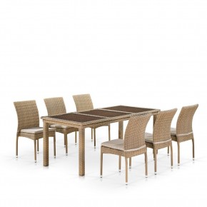 Комплект плетеной мебели T365/Y380B-W65 Light Brown (6+1) в Талице - talica.mebel24.online | фото 1