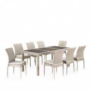 Комплект плетеной мебели T365/Y380C-W85 Latte (8+1) + подушки в Талице - talica.mebel24.online | фото 1