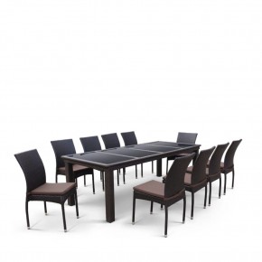 Комплект плетеной мебели T438/Y380A-W53 Brown (10+1) в Талице - talica.mebel24.online | фото 2