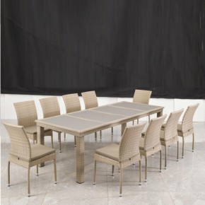 Комплект плетеной мебели T438/Y380C-W85 Latte (10+1) + подушки в Талице - talica.mebel24.online | фото 1