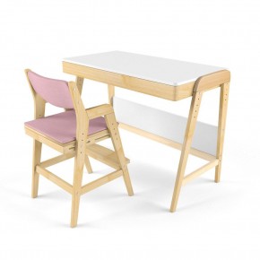 Комплект растущий стол и стул с чехлом 38 попугаев «Вуди» (Белый, Береза, Розовый) в Талице - talica.mebel24.online | фото