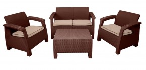 Комплект уличной мебели Yalta Premium Terrace Set (Ялта) шоколадый (+подушки под спину) в Талице - talica.mebel24.online | фото