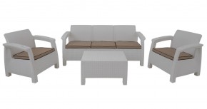 Комплект уличной мебели Yalta Premium Terrace Triple Set (Ялта) белый (+подушки под спину) в Талице - talica.mebel24.online | фото 1