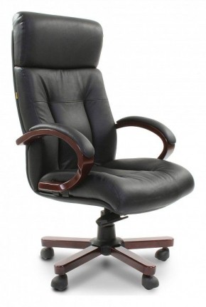 Кресло для руководителя Chairman 421 черный/орех темный, черный в Талице - talica.mebel24.online | фото