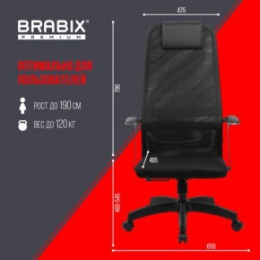 Кресло офисное BRABIX PREMIUM "Ultimate EX-801" пластик, плотная двойная сетка Х2, черное, 532922 в Талице - talica.mebel24.online | фото 5