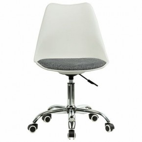 Кресло стул BRABIX "Eames MG-310 CH", хром, пластик белый, ткань серая, 532924 в Талице - talica.mebel24.online | фото 1