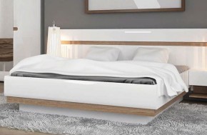 Кровать 140/TYP 91-01 с подъемником, LINATE ,цвет белый/сонома трюфель в Талице - talica.mebel24.online | фото