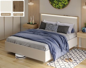 Кровать (Бело-серый U775 ST9/Дуб Галифакс Табак) 1400 в Талице - talica.mebel24.online | фото