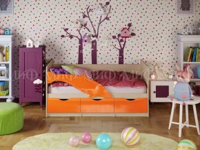 Кровать Дельфин-1 800*1600 (Оранжевый металлик/дуб крафт белый) в Талице - talica.mebel24.online | фото