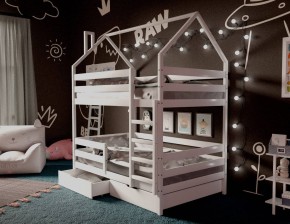 Кровать-домик двухъярусная 80*190 Белый в Талице - talica.mebel24.online | фото