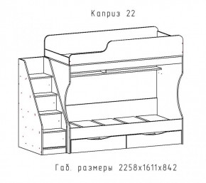 КАПРИЗ-22 Кровать двухъярусная 800 настил ЛДСП в Талице - talica.mebel24.online | фото 2