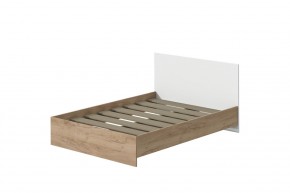 Кровать Эконом 1400 (Дуб крафт золотой/Белый текстурный) в Талице - talica.mebel24.online | фото