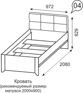 Кровать одинарная 900 Твист 04 в Талице - talica.mebel24.online | фото 2