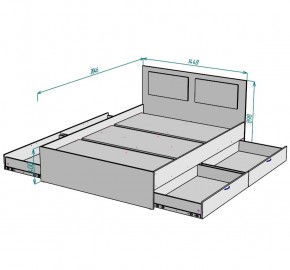 Кровать Ольга L35 (1400) 4 ящика в Талице - talica.mebel24.online | фото 2