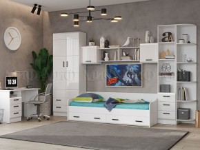 ВЕГА NEW Кровать 900 с настилом ЛДСП (Белый глянец/белый) в Талице - talica.mebel24.online | фото 2