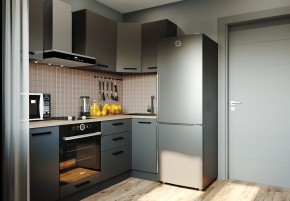 Кухня угловая Антрацит 2200х1000 (Стол. 38мм) в Талице - talica.mebel24.online | фото 1