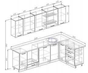 Кухня угловая Антрацит 2600х1600 (Стол. 38мм) в Талице - talica.mebel24.online | фото 2