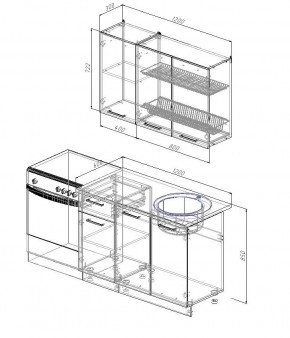 Кухонный гарнитур Антрацит 1200 (Стол. 26мм) в Талице - talica.mebel24.online | фото 2