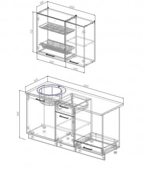 Кухонный гарнитур Антрацит 1600 (Стол. 38мм) в Талице - talica.mebel24.online | фото 2